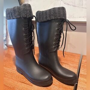 J Crew Knee High Rainboots, size 8